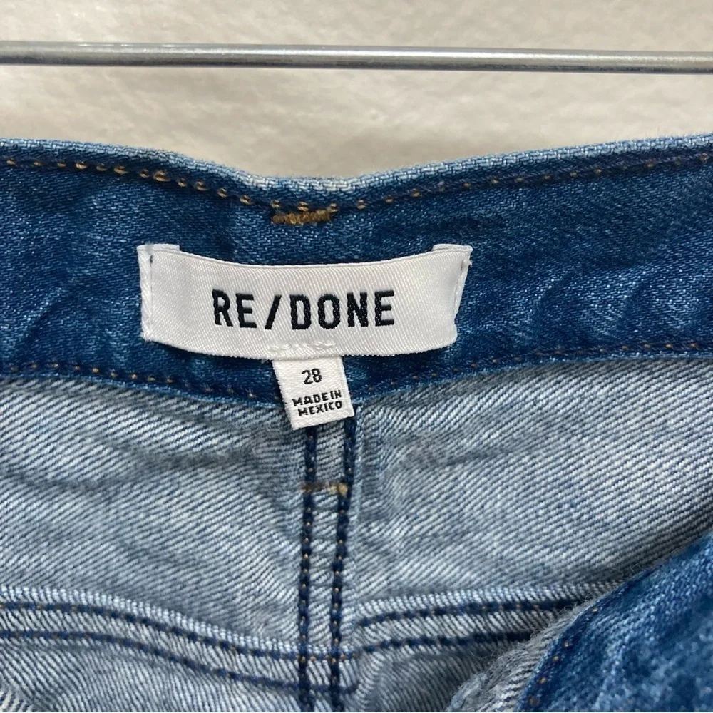 Re/Done Women’s 70s Pocket Wide-leg Jeans/ True Rinse Size 28 Boho Western - Picture 4 of 11